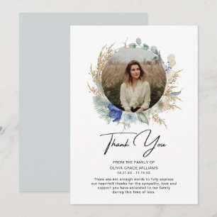 Thank You Sympathy Photo Funeral Bereavement