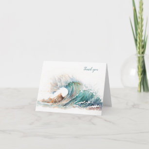 Thank You Sympathy Watercolor Ocean Wave Card