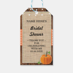 Thank you Tag Burlap Wood Pumpkin Bridal Shower