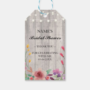 Thank you Tag Favour Wood Floral Bridal Shower