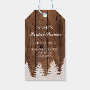 Thank you Tag Favour Wood Trees Xmas Bridal Shower