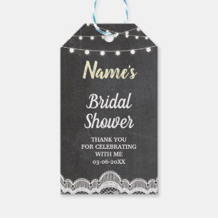 Thank you Tag Floral Chalk Lace Jar Bridal Shower