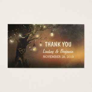 thank you tag with string lights mason jar tree