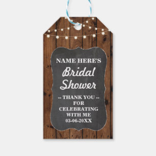 Thank you Tag Wood Chalk Rustic Bridal Shower