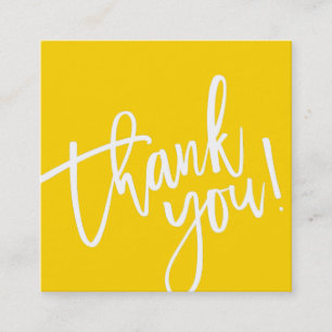 THANK YOU TAG yellow white brush lettered type