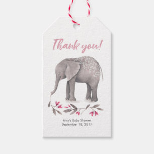 Thank you tags Favor tags Pink Elephant