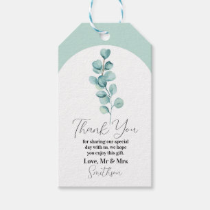 Thank you Tags Wedding Eucalyptus  Green Mint Leaf