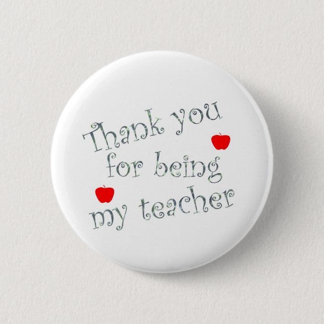 Thank you teacher 2 inch round button (Front)