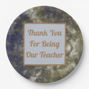 Thank You Teacher Appreciation Abstract Classroom Paper Plate