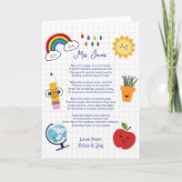 thank you teacher Appreciation rainbow cloud poem