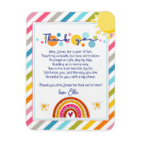 thank you teacher Appreciation rainbow cloud poem