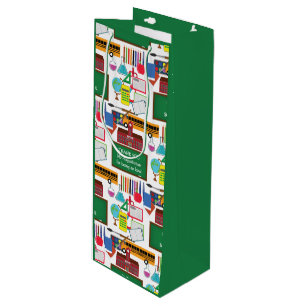 THANK YOU Teacher Appreciation School GREEN Wine Gift Bag