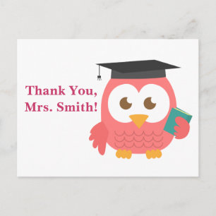 Thank You, Teacher Appreciation, Teacher Owl Postcard
