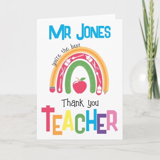 thank you teacher appreciation you are the best  (Front)