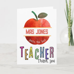 thank you teacher appreciation you are the best  card