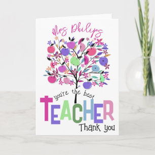 thank you teacher appreciation you are the best  card