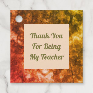 Thank You Teacher Bright Abstract Appreciation Favour Tags
