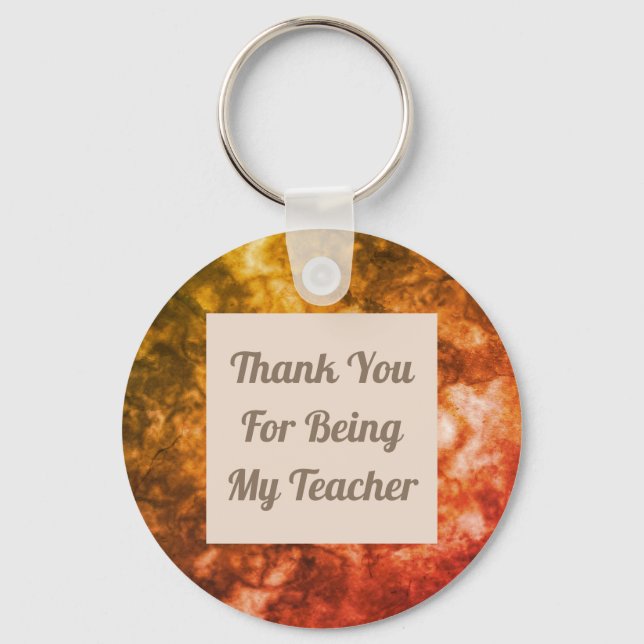 Thank You Teacher Bright Abstract Appreciation Keychain (Front)