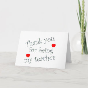 Thank you teacher card