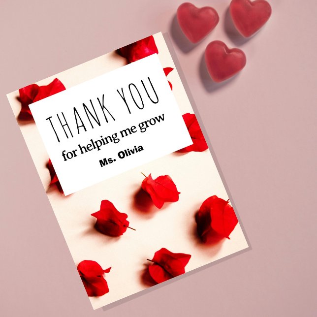 Thank You Teacher Card Elegant Appreciation Design (Creator Uploaded)