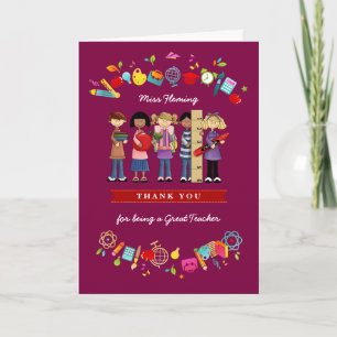 Thank You, Teacher. Custom Greeting Cards