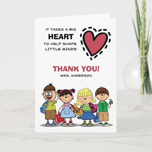 Thank You, Teacher. Custom Name Greeting Cards (Front)