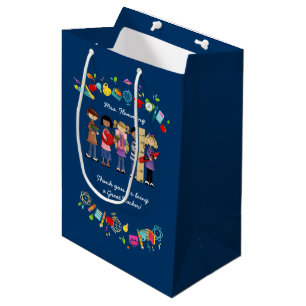 Thank You, Teacher. Custom Name Medium Gift Bag
