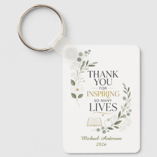 Thank You Teacher Custom Name Retirement Keychain