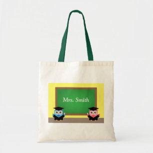 Thank you teacher, Cute Graduation Owls Tote Bag