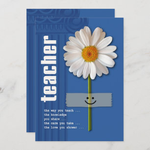 Thank You, Teacher. Daisy Design Custom Flat Cards