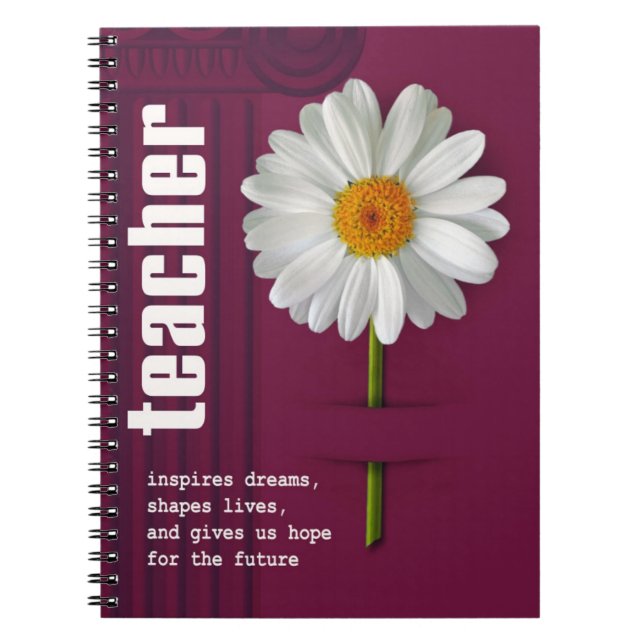 Thank You, Teacher. Daisy Gift  Notebook (Front)