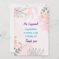 Thank you Teacher. Editable teacher & child names
