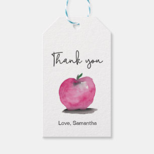 Thank you teacher gift apple watercolor tags