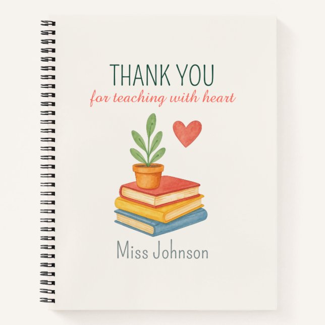 Thank You Teacher – Heartfelt Appreciation Gift Notebook (Front)