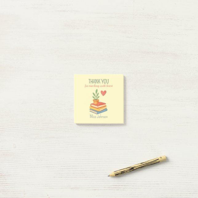 Thank You Teacher – Heartfelt Appreciation Gift -  Post-it Notes (On Desk)