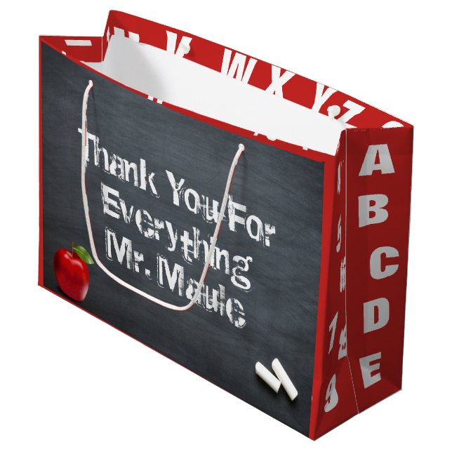 Thank You Teacher Large Gift Bag (Front Angled)
