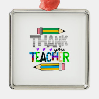 Thank You Teacher Metal Ornament