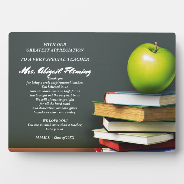 Thank You, Teacher. Personalized Gift  Plaques (Front)