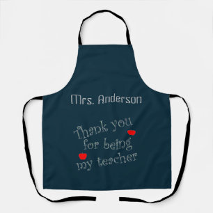 Thank You Teacher Red Apple Appreciation Apron