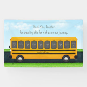 Thank You Teacher School Bus Custom 10 Photo Banner