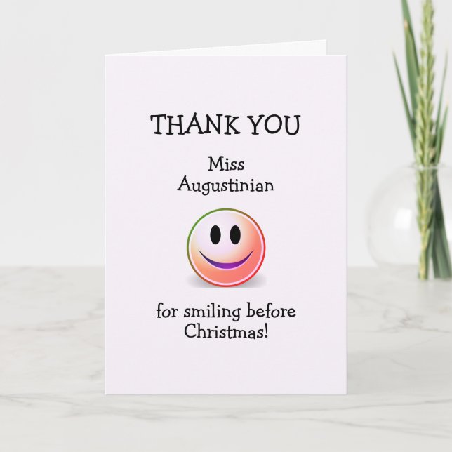 Thank You TEACHER SMILES BEFORE CHRISTMAS Card (Front)