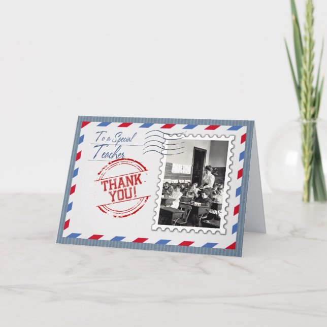 Thank You, Teacher. Vintage Photo Custom Card (Front)