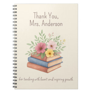 Thank You Teacher – Watercolor Flowers -  Notebook