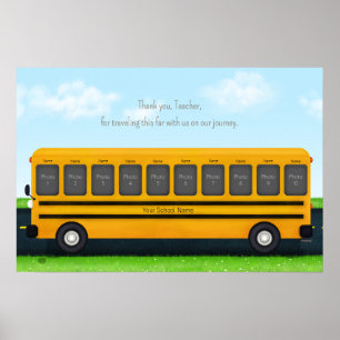 Thank You Teacher Yellow School Bus 10 Photos Poster