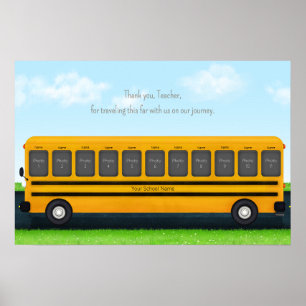 Thank You Teacher Yellow School Bus 11 Photos Poster
