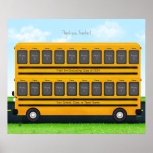 Thank You Teacher Yellow School Bus 20 Photos Poster
