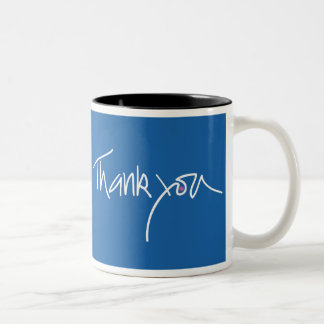 Thank you teal blue coffe mug