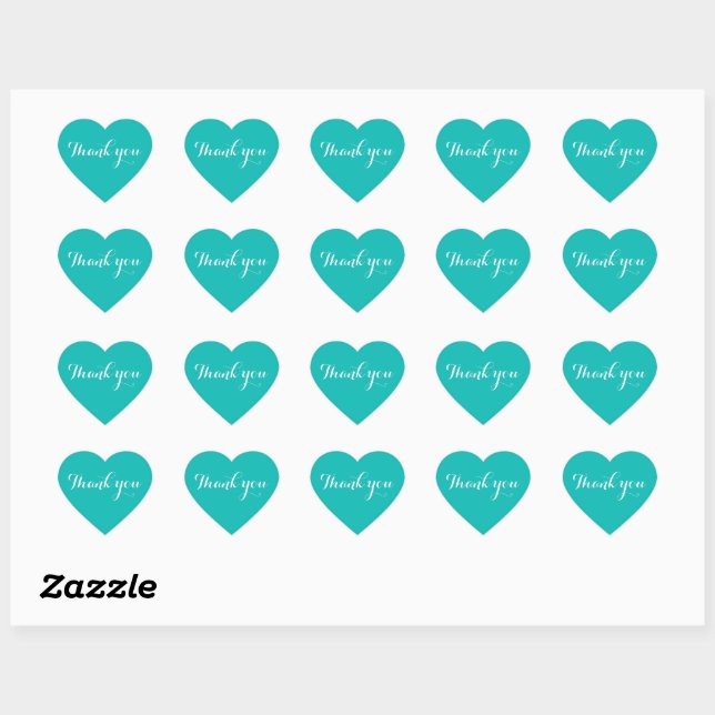 Thank you Teal Blue Stickers | Universal Thank You (Sheet)