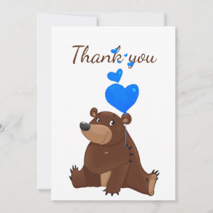 Thank You Teddy Bear Balloons Cartoon Fun Animal