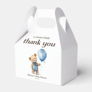 Thank You Teddy Bear Boy Baby Shower Favor Box